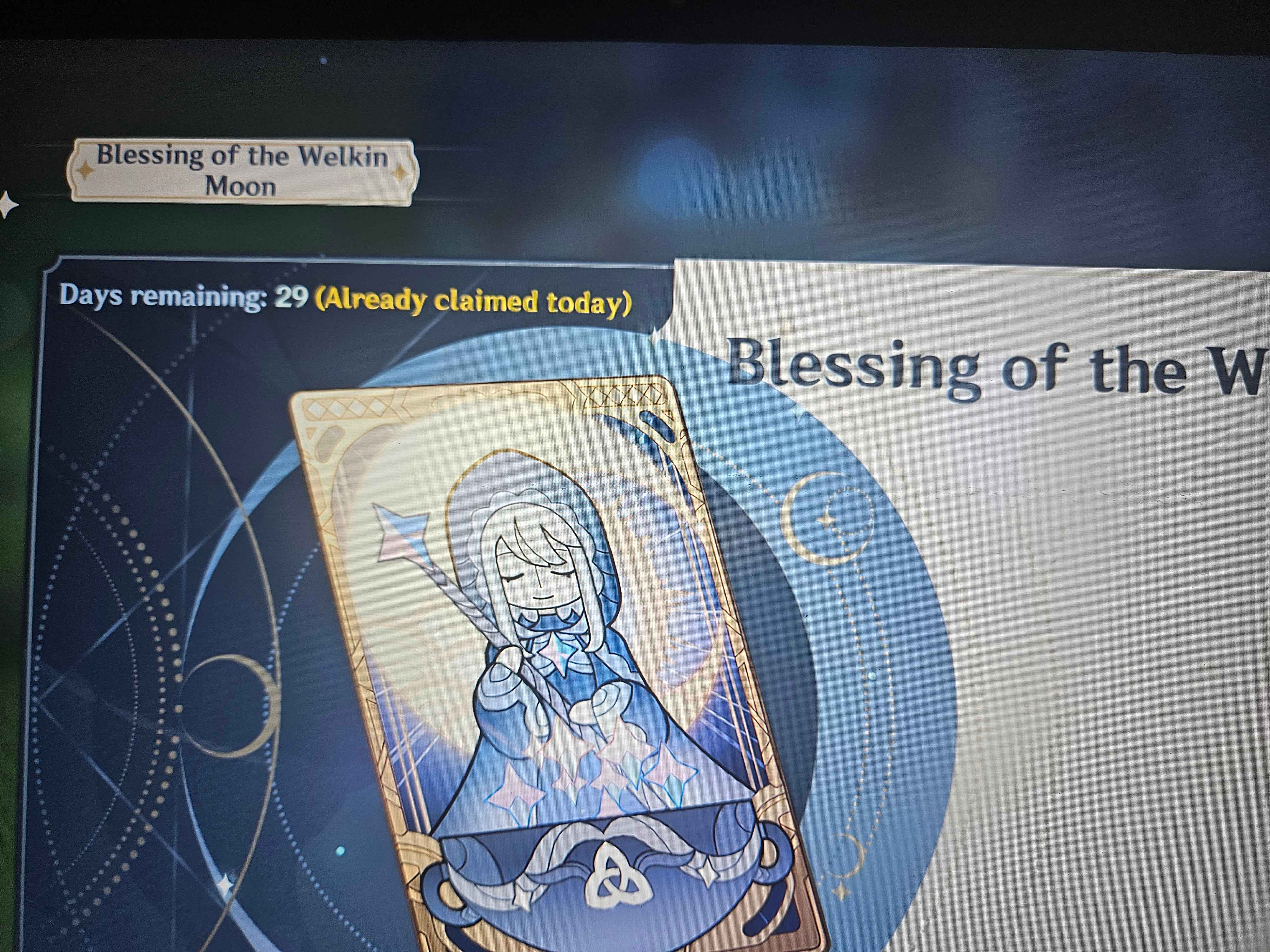 Genshin Impact - Blessing of the Welkin Moon [UID] photo review