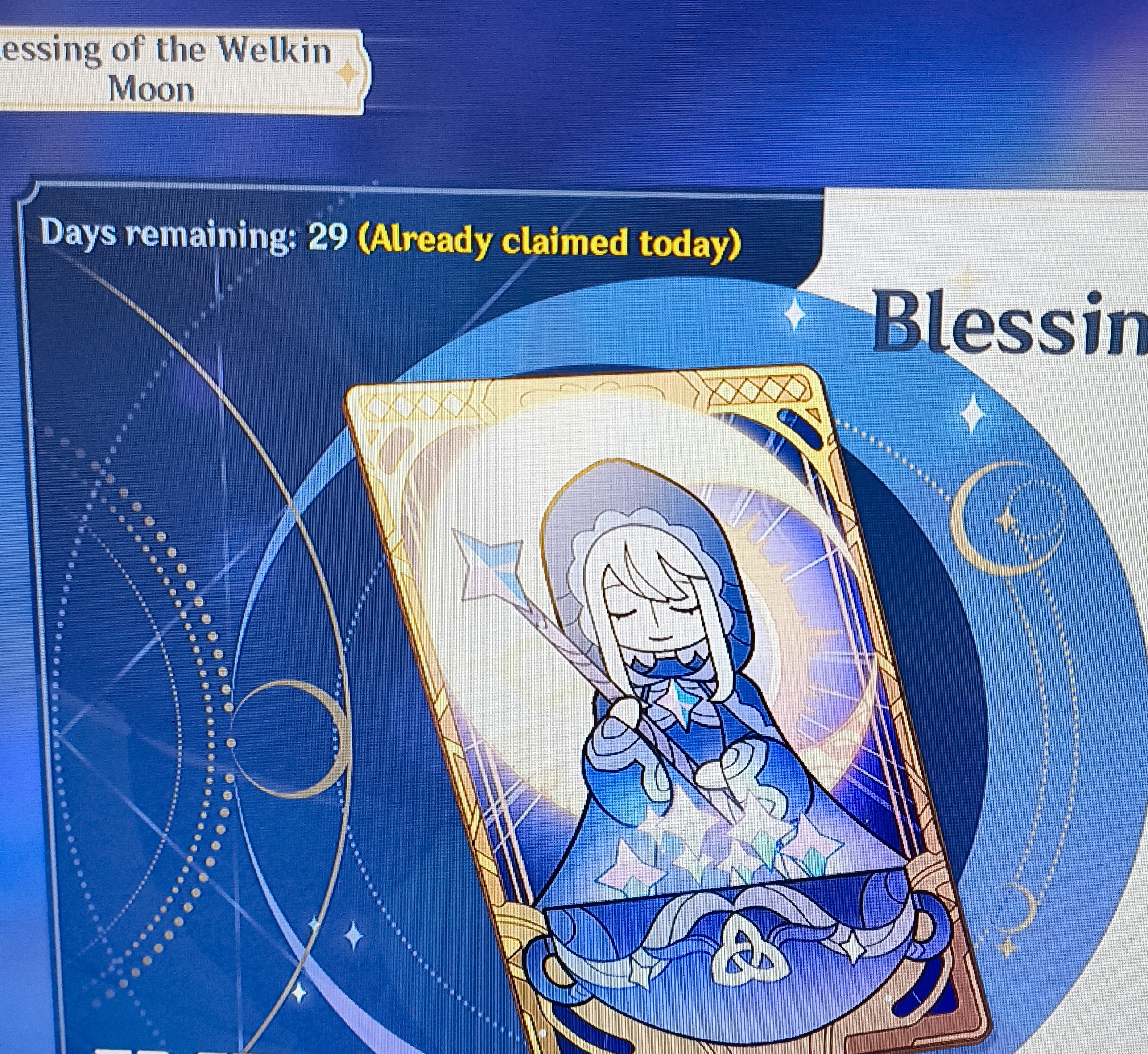 Genshin Impact - Blessing of the Welkin Moon [UID] photo review