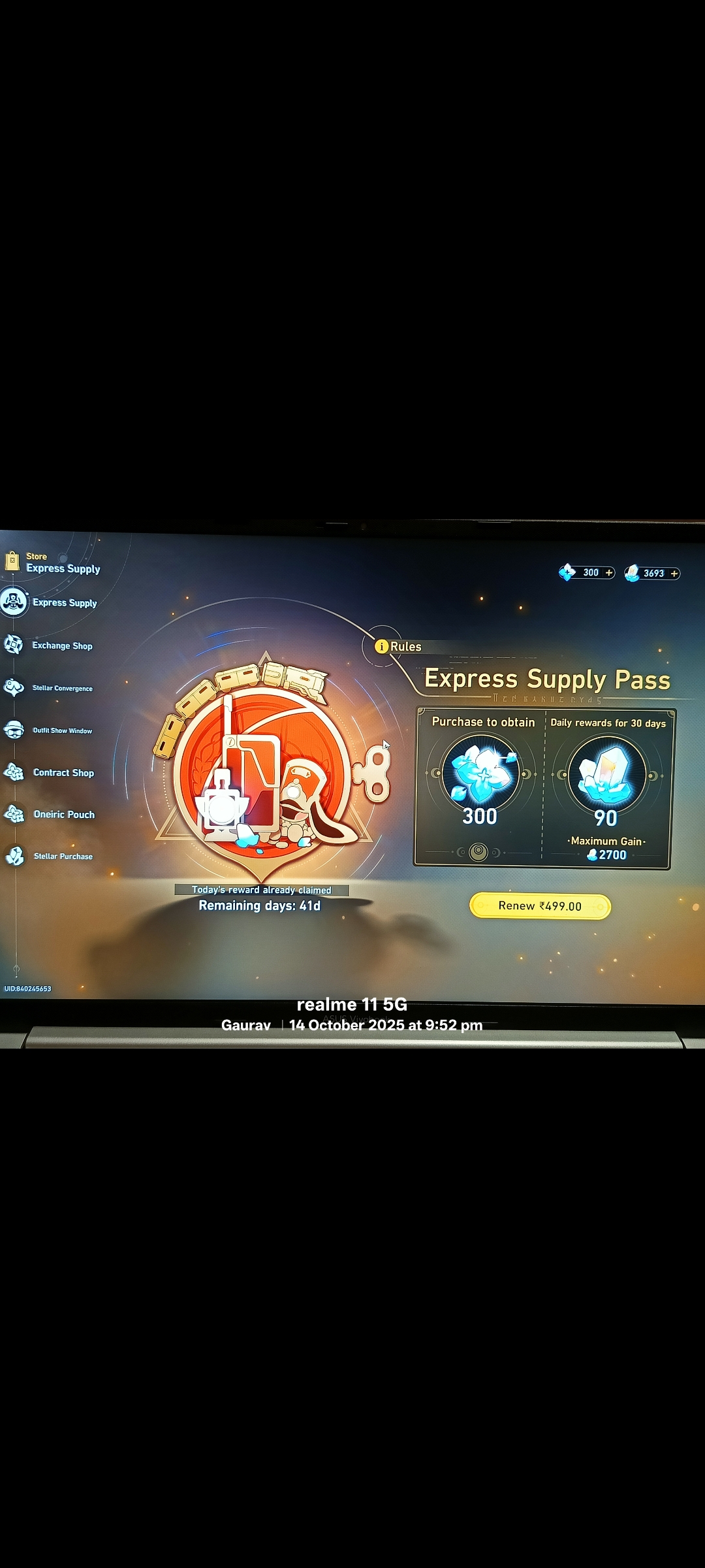 Honkai Star Rail - Express Supply Pass [UID] photo review