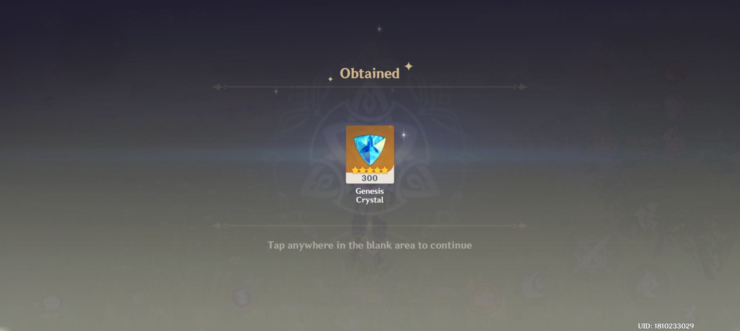 Genshin Impact - Blessing of the Welkin Moon [UID] photo review