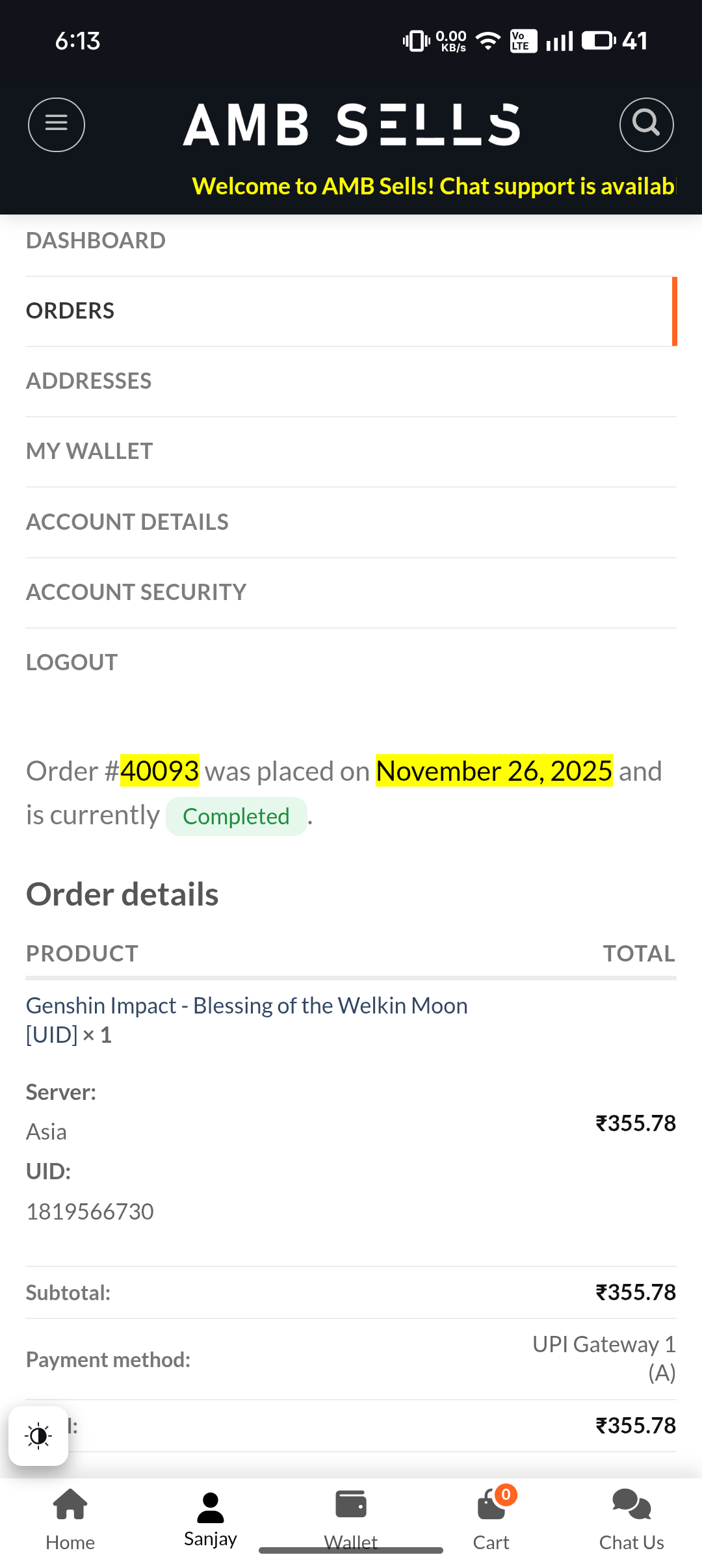 Genshin Impact - Blessing of the Welkin Moon [UID] photo review