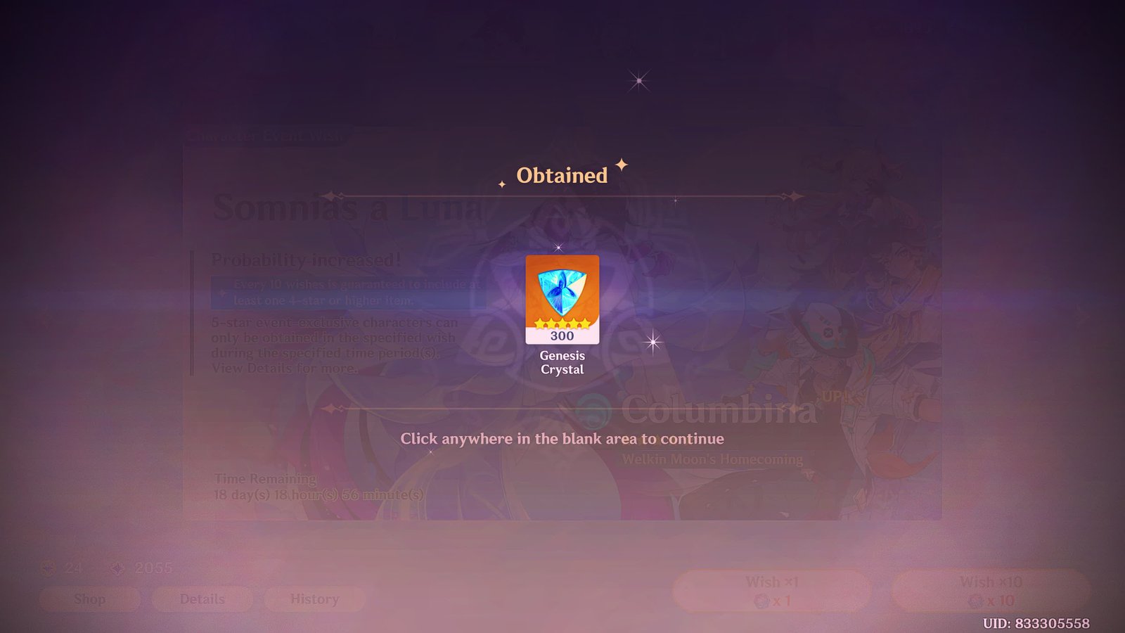 Genshin Impact - Blessing of the Welkin Moon [UID] photo review