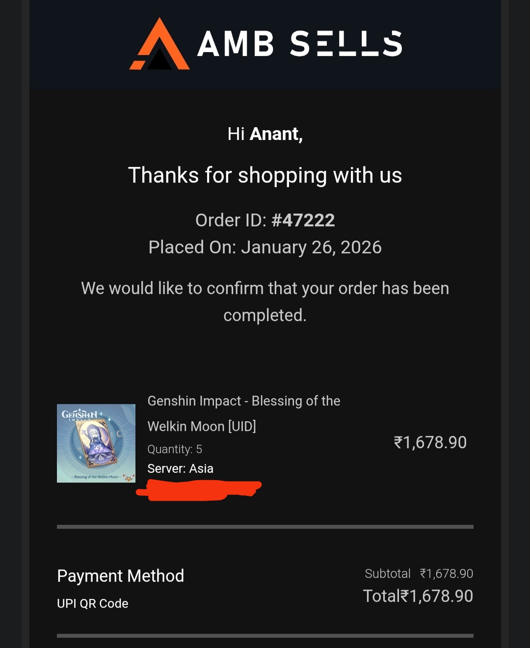 Genshin Impact - Blessing of the Welkin Moon [UID] photo review