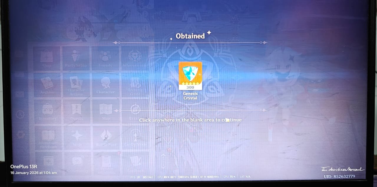 Genshin Impact - Blessing of the Welkin Moon [UID] photo review