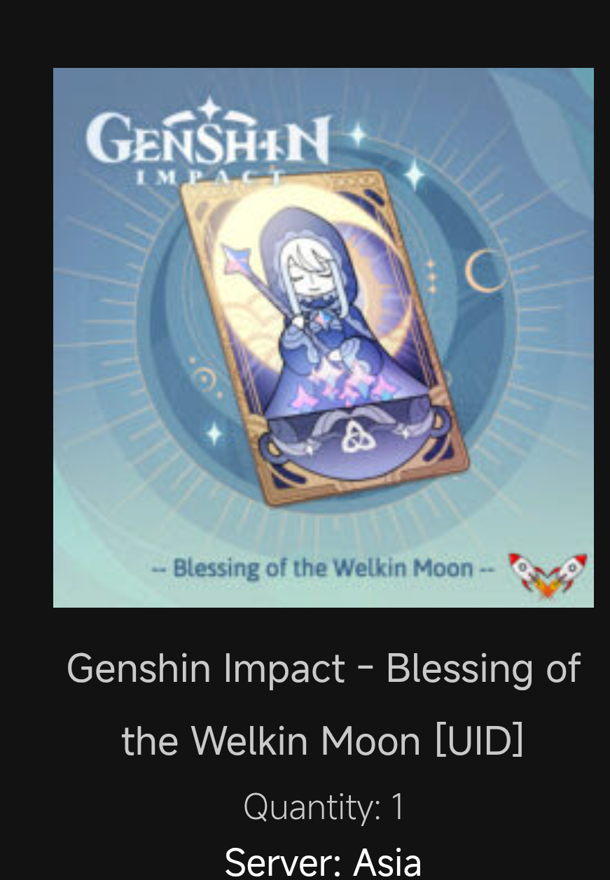 Genshin Impact - Blessing of the Welkin Moon [UID] photo review