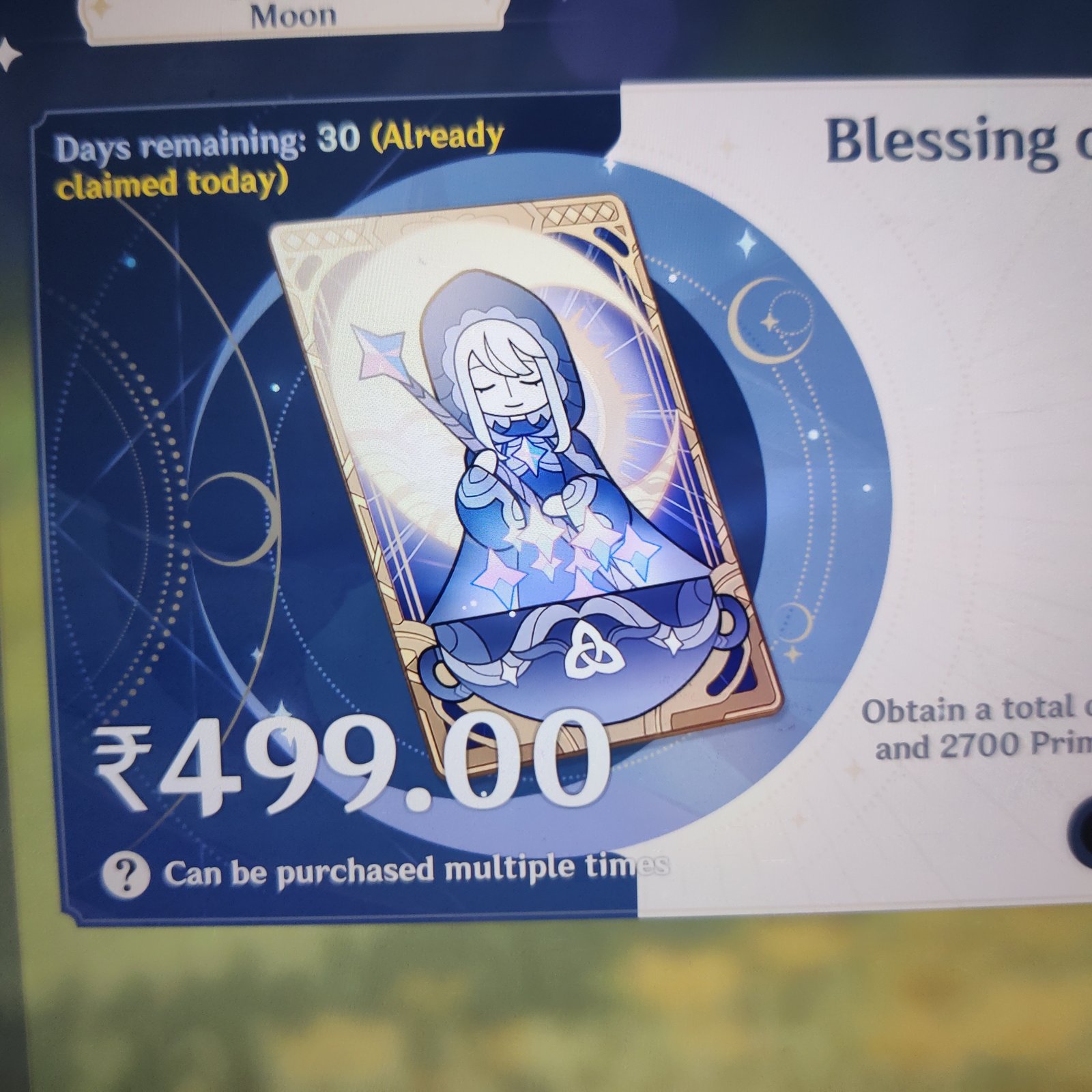 Genshin Impact - Blessing of the Welkin Moon [UID] photo review