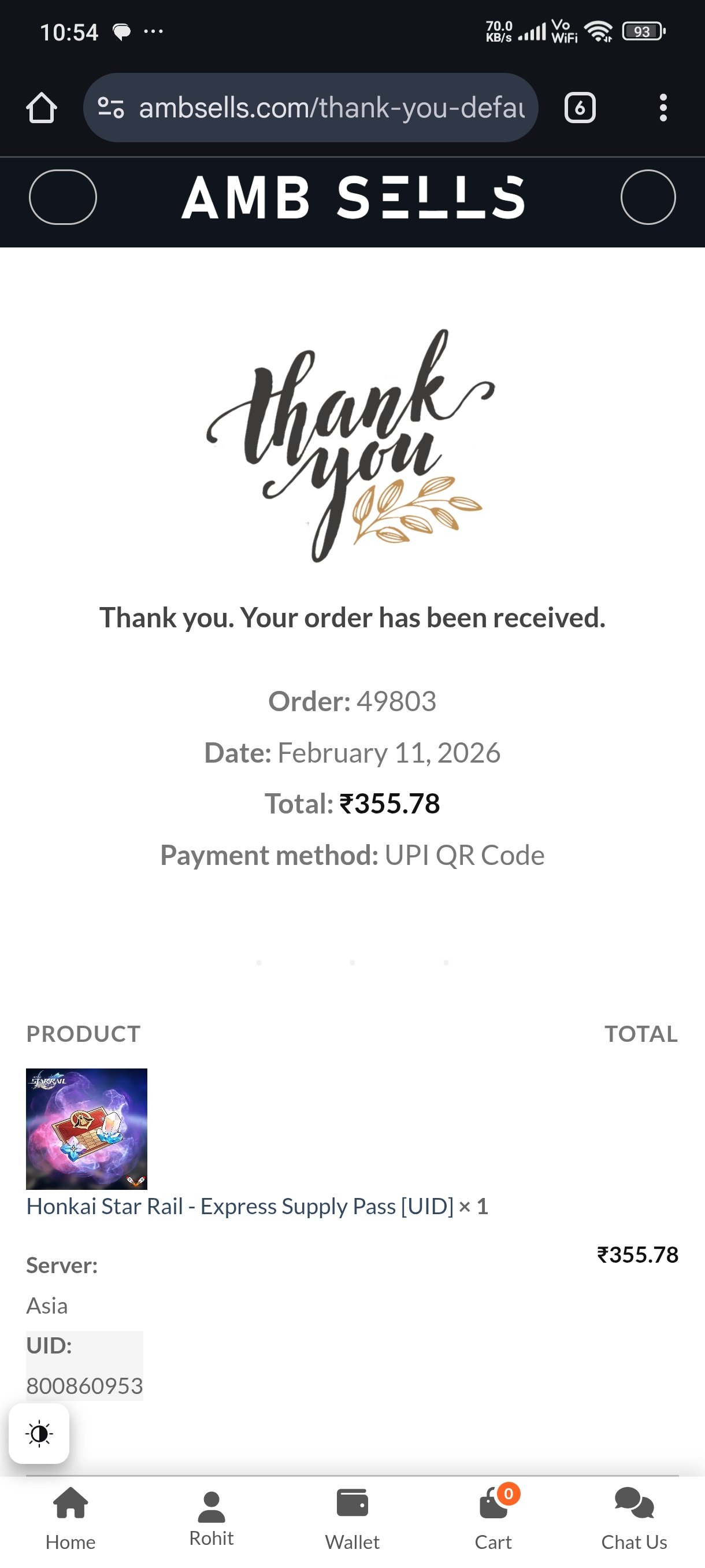 Honkai Star Rail - Express Supply Pass [UID] photo review