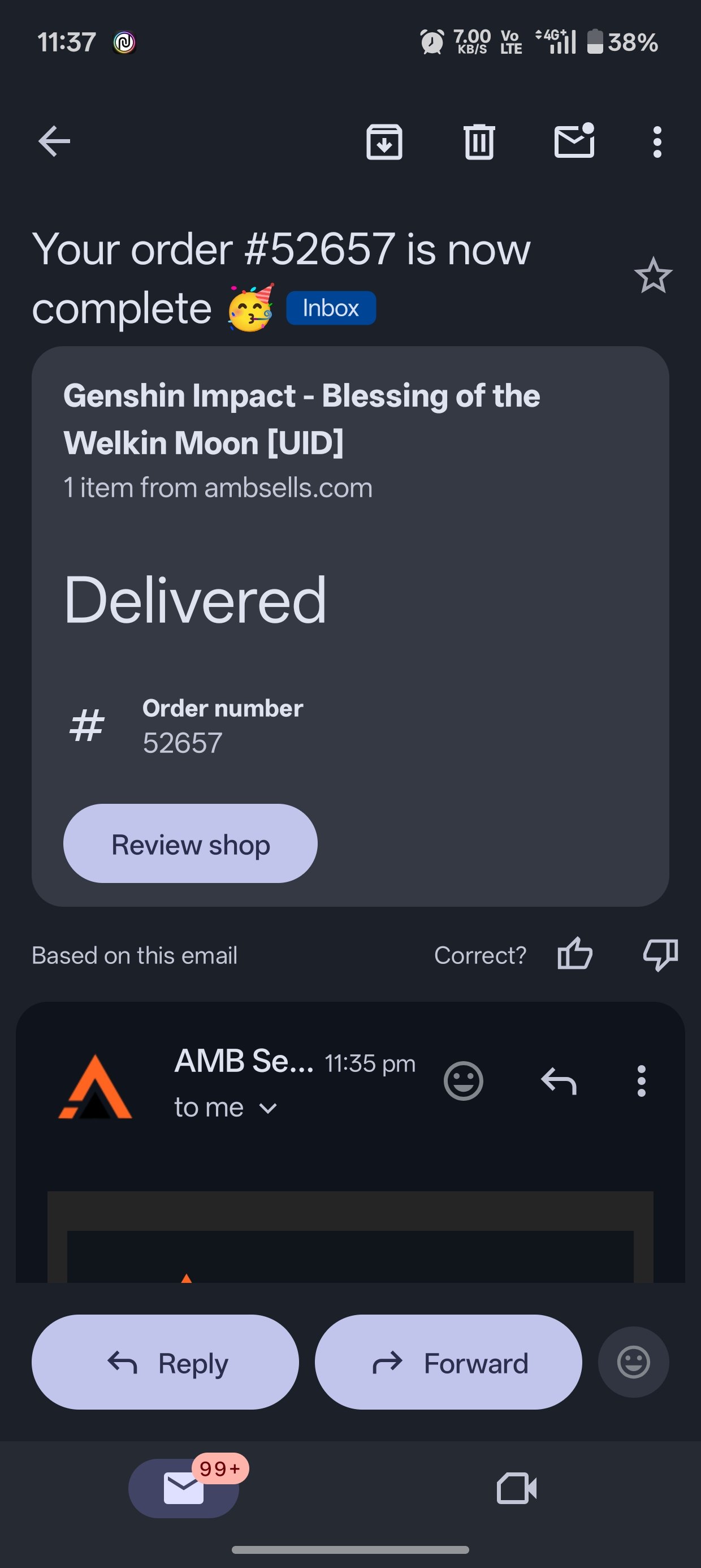 Genshin Impact - Blessing of the Welkin Moon [UID] photo review