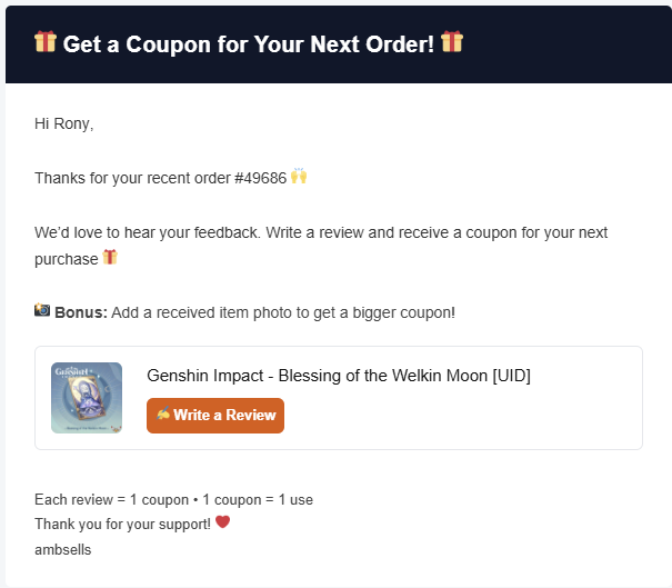 Genshin Impact - Blessing of the Welkin Moon [UID] photo review