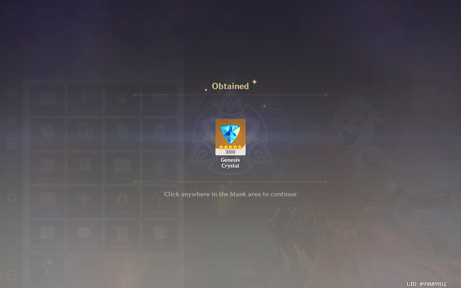 Genshin Impact - Blessing of the Welkin Moon [UID] photo review