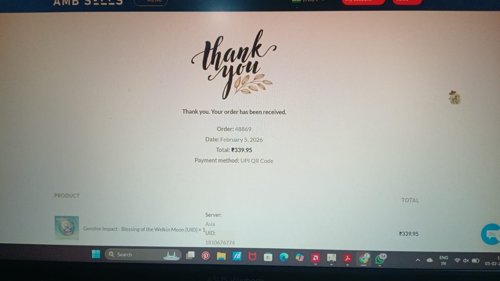 Genshin Impact - Blessing of the Welkin Moon [UID] photo review