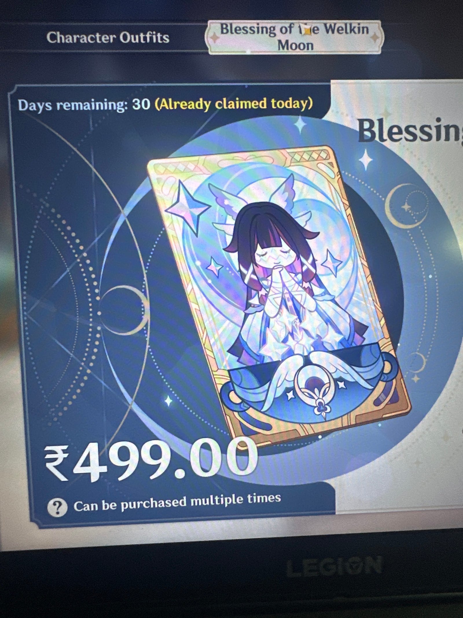 Genshin Impact - Blessing of the Welkin Moon [UID] photo review