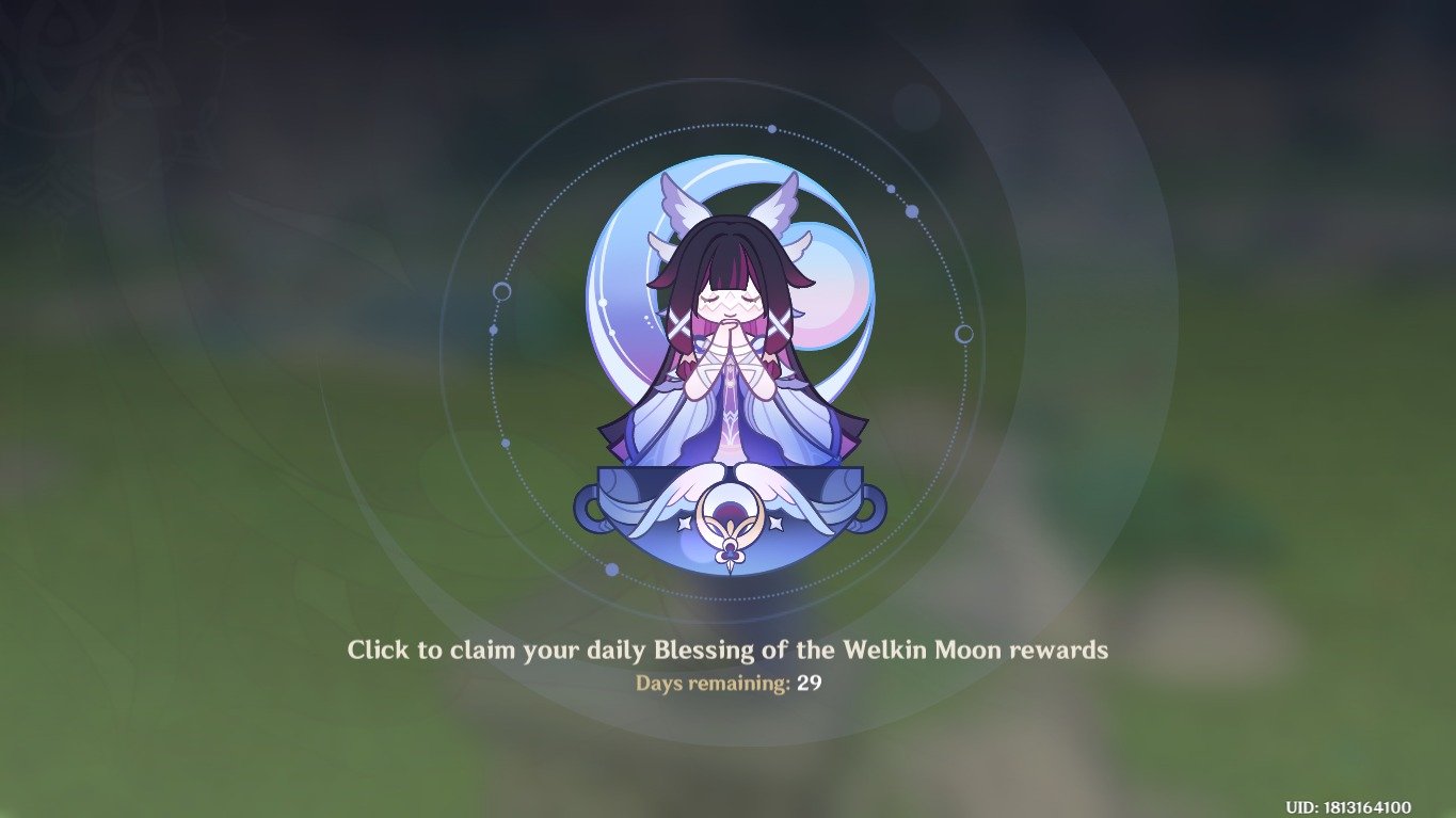 Genshin Impact - Blessing of the Welkin Moon [UID] photo review