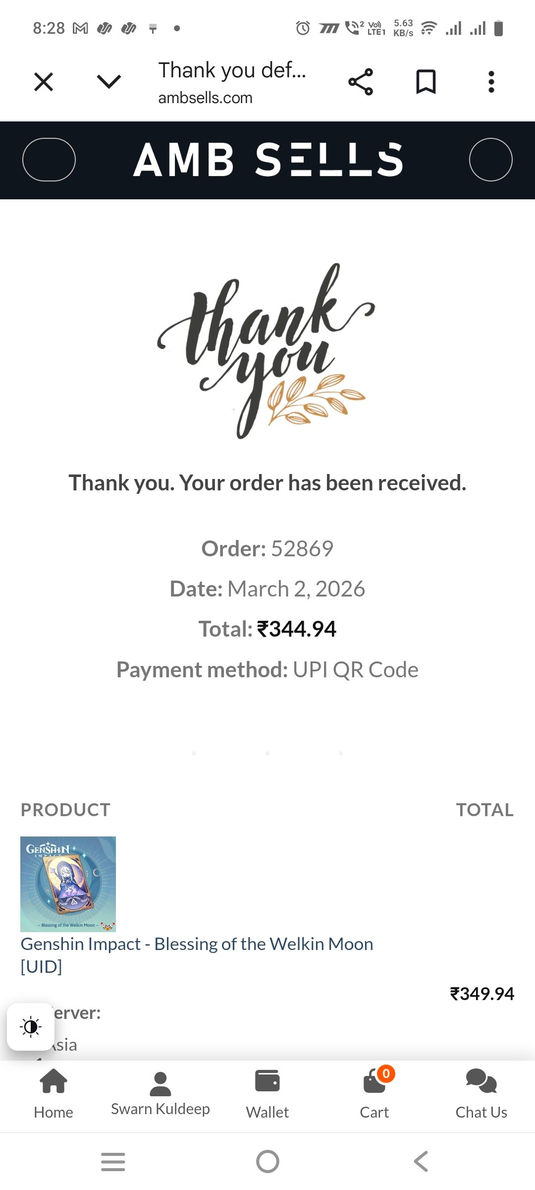 Genshin Impact - Blessing of the Welkin Moon [UID] photo review