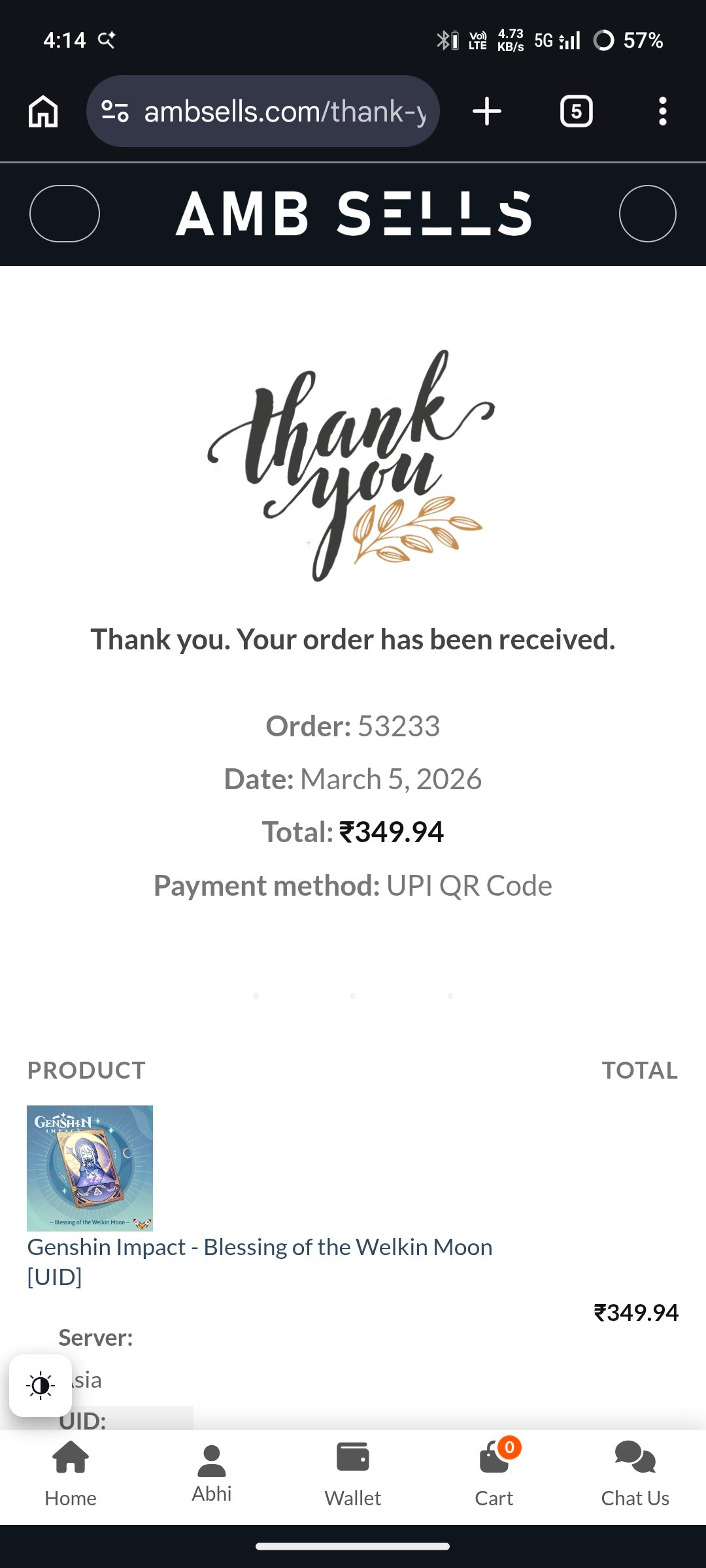 Genshin Impact - Blessing of the Welkin Moon [UID] photo review