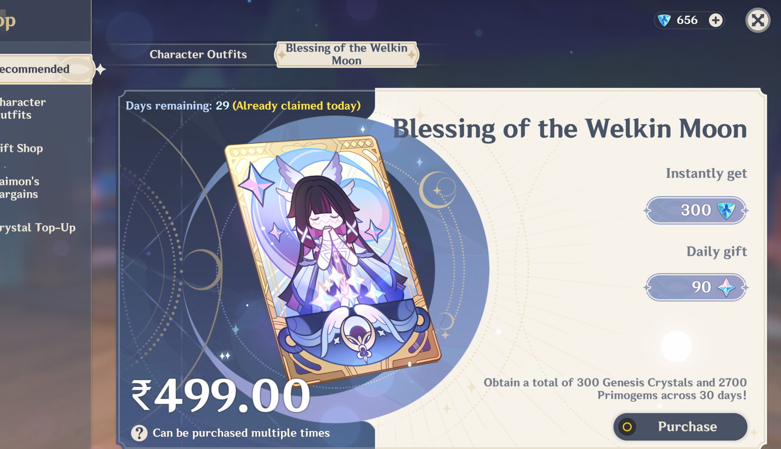 Genshin Impact - Blessing of the Welkin Moon [UID] photo review