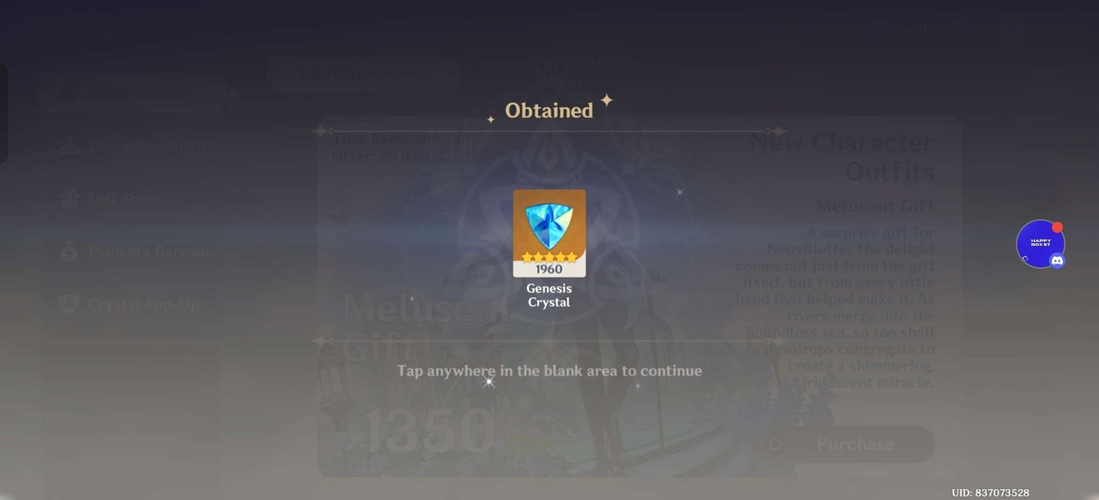 Genshin Impact - Blessing of the Welkin Moon [UID] photo review