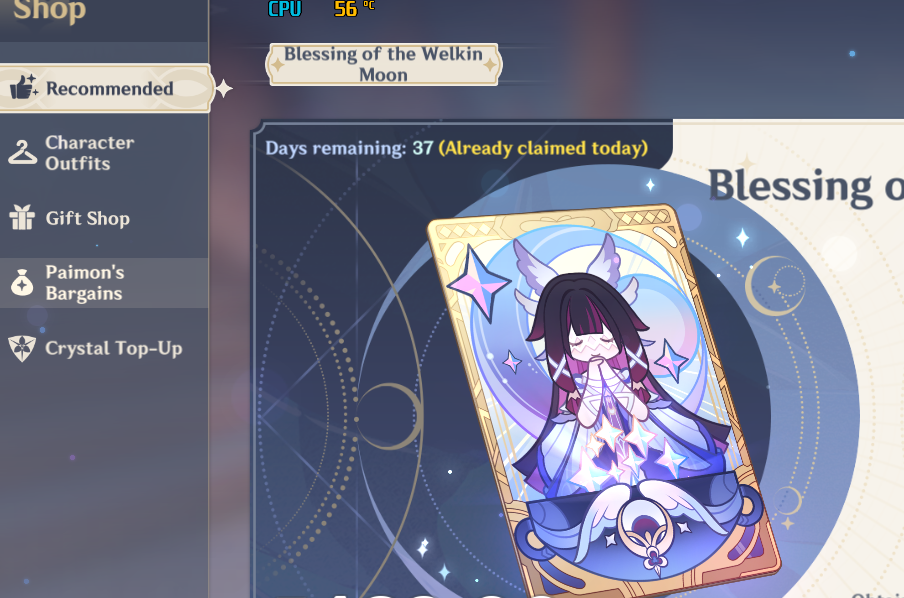 Genshin Impact - Blessing of the Welkin Moon [UID] photo review