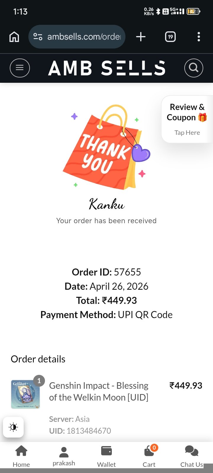 Genshin Impact - Blessing of the Welkin Moon [UID] photo review