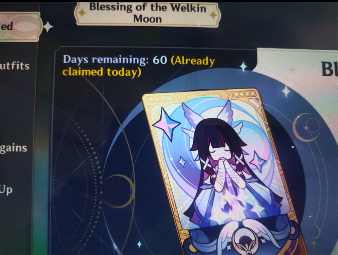 Genshin Impact - Blessing of the Welkin Moon [UID] photo review