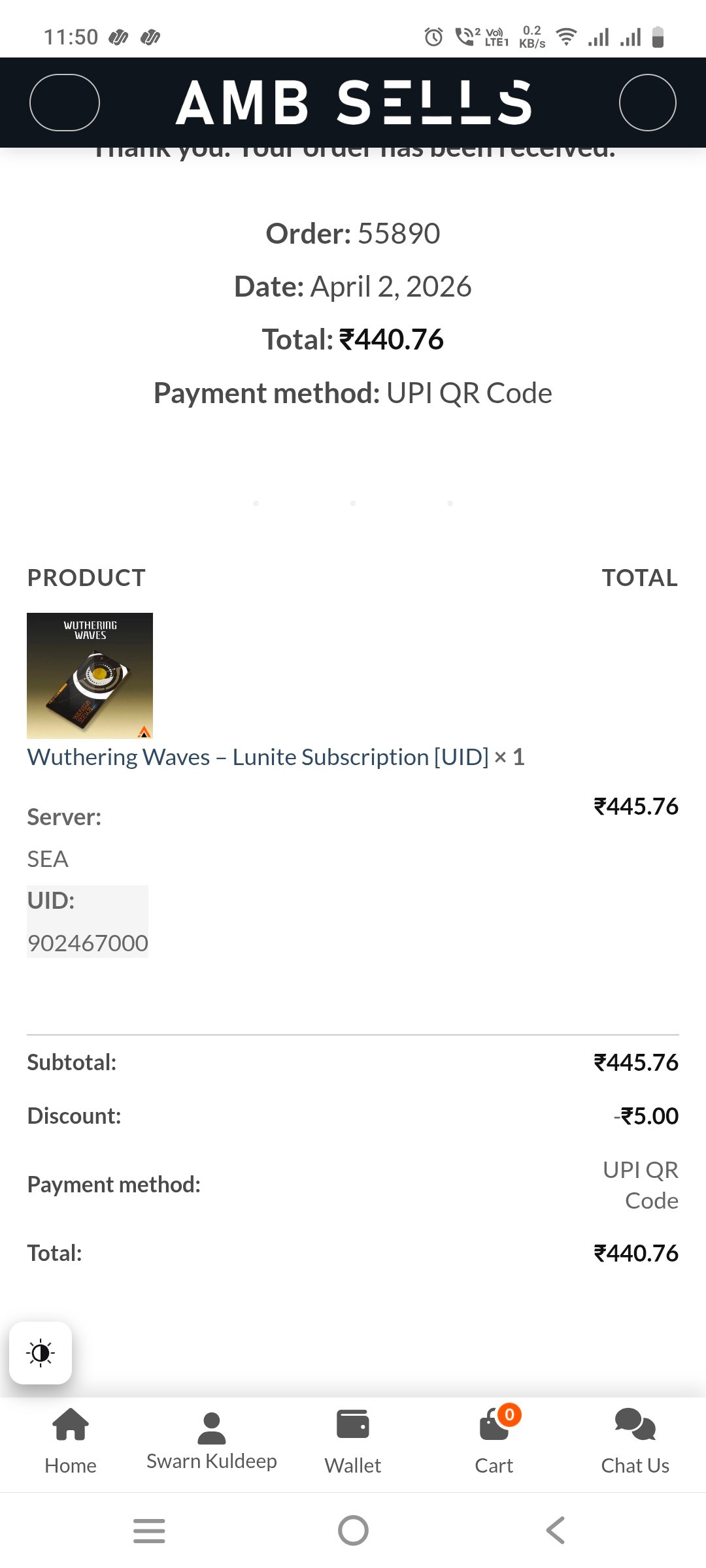 Wuthering Waves – Lunite Subscription [UID] photo review