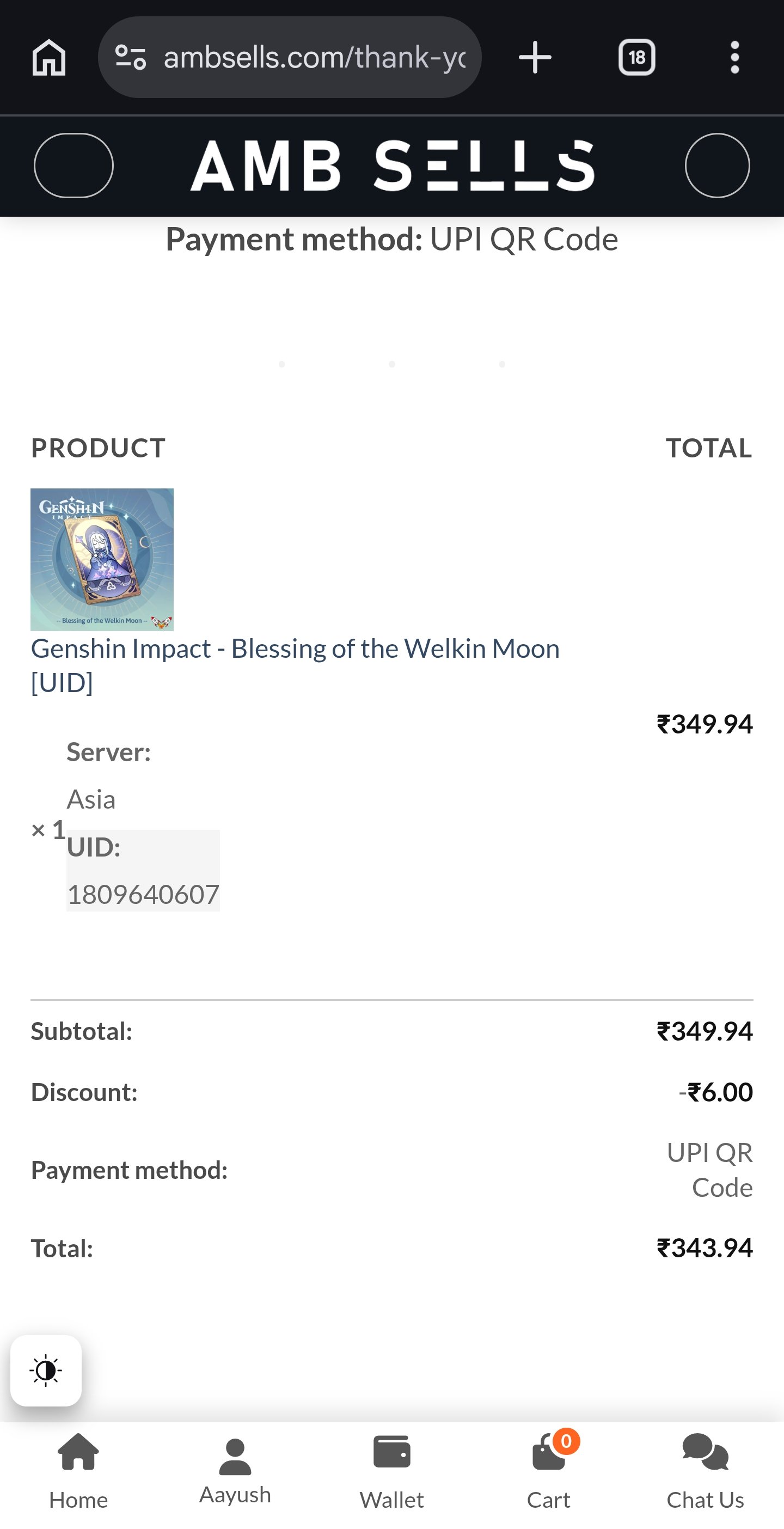 Genshin Impact - Blessing of the Welkin Moon [UID] photo review