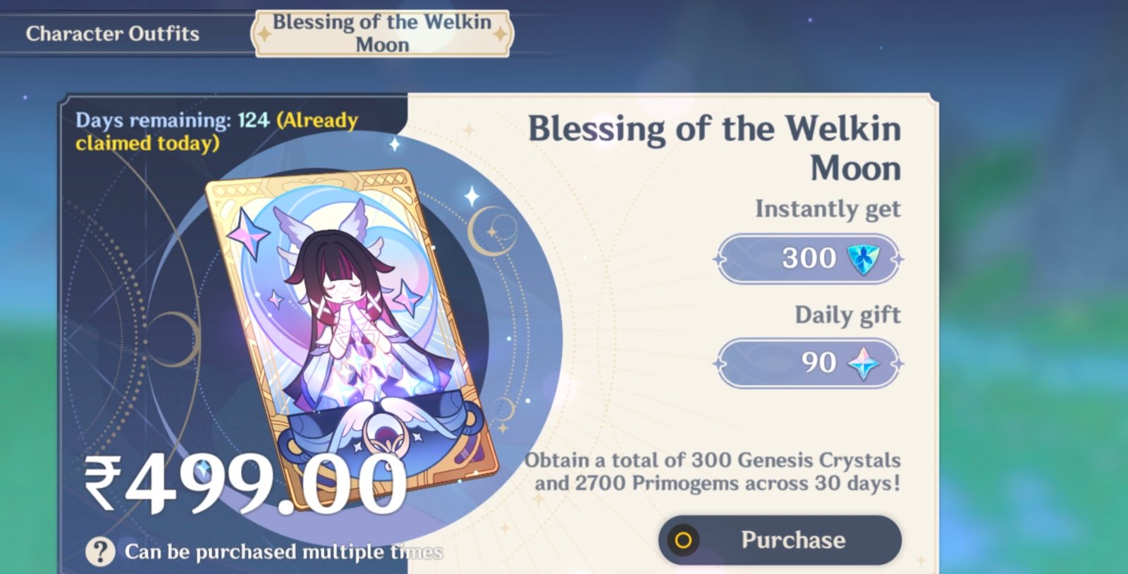 Genshin Impact - Blessing of the Welkin Moon [UID] photo review