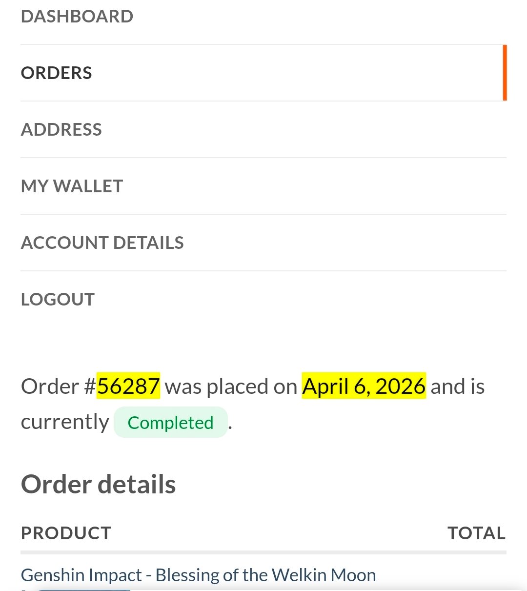 Genshin Impact - Blessing of the Welkin Moon [UID] photo review