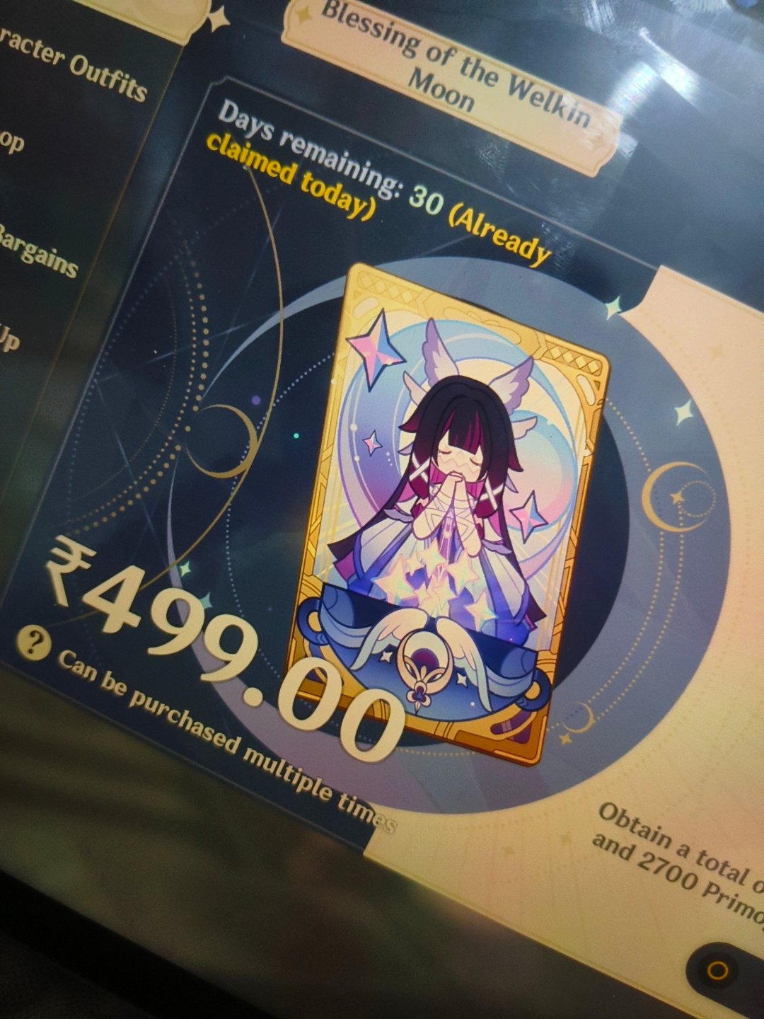 Genshin Impact - Blessing of the Welkin Moon [UID] photo review