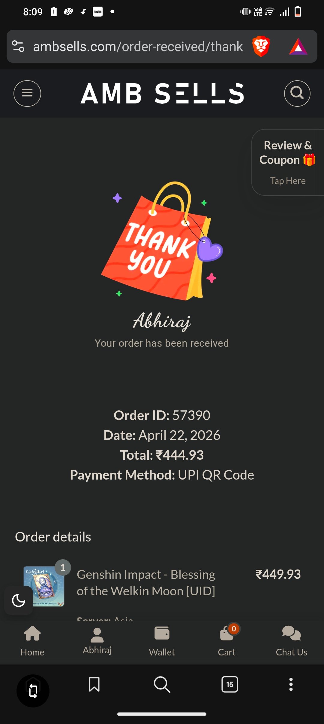 Genshin Impact - Blessing of the Welkin Moon [UID] photo review