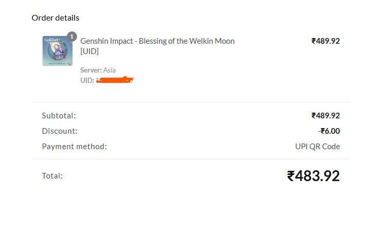 Genshin Impact - Blessing of the Welkin Moon [UID] photo review