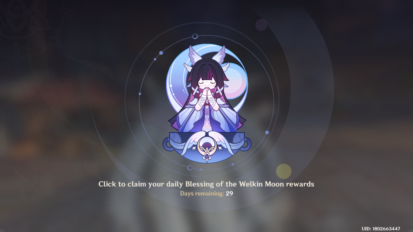Genshin Impact - Blessing of the Welkin Moon [UID] photo review